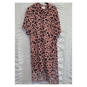 Anthropologie Maeve Pink Leopard Print Tunic